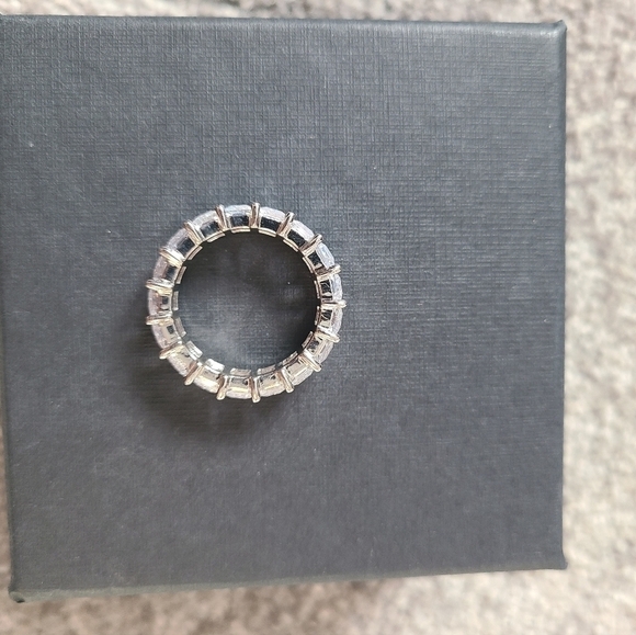 SILVER Baguette CZ Eternity Band Size 7 - Picture 5 of 7